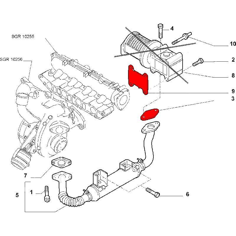 Plaque De Blocage Vanne EGR Pour Fiat, Alfa, Lancia 1.9 JTD CDTI 8V - Kit Joint Acier Inoxydable, Facile à Installer